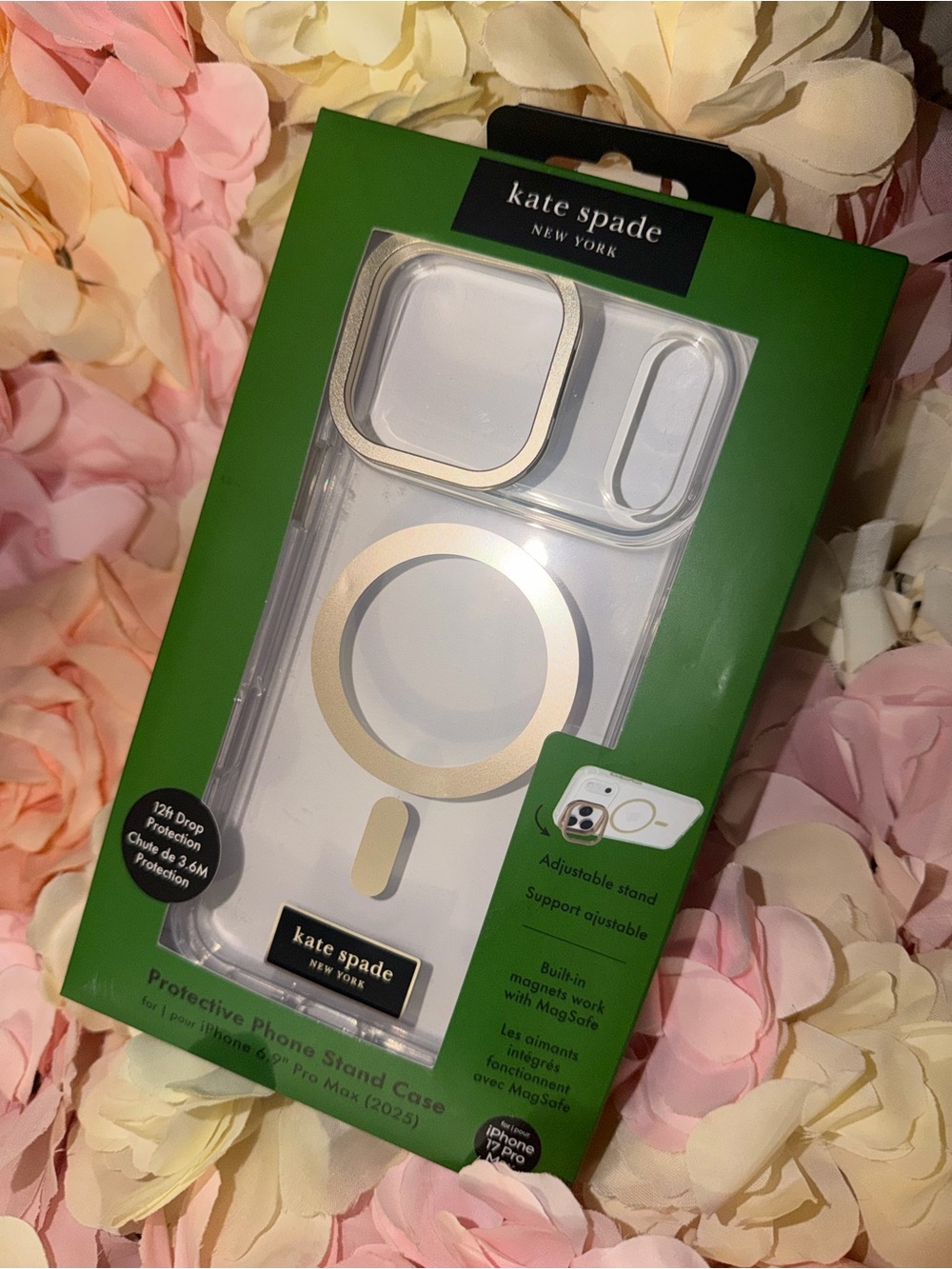 kate spade Clear MagSafe Phone Case with Gold Accents